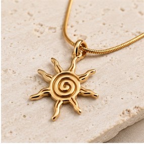 Soleil solhalskjede med spiral – gull